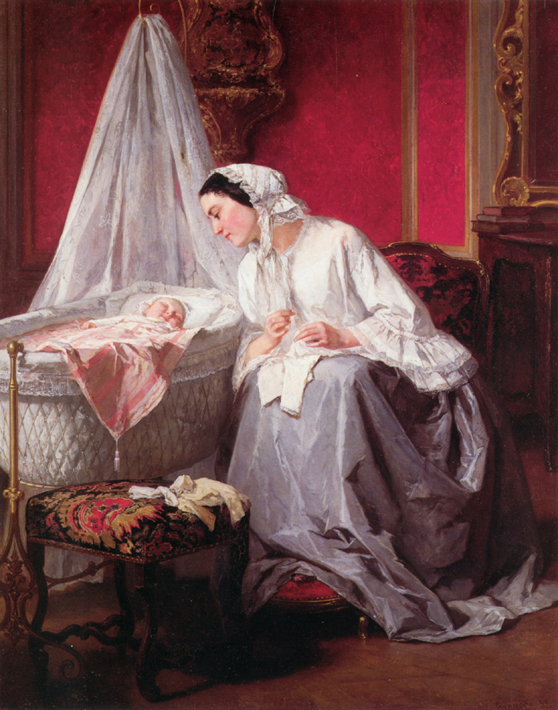"A Tender Moment"  1859. Jules Trayer Private collection